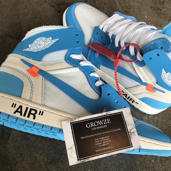 2022新作大人気 Nike ジョーダン オフホワイト パーカー 偽物 コラボス  ナイキJordan 1 Retro High Off-White University Blue